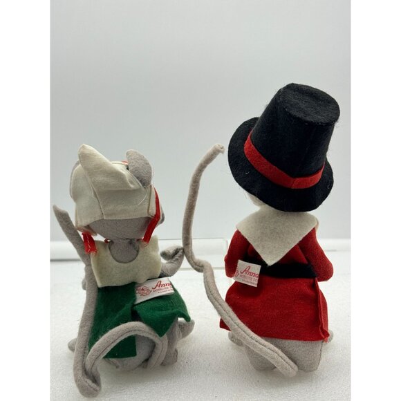 Vintage Pair of Annalee Mobilitee Dolls Pilgrim Mice Thanksgiving Decor - Picture 4 of 8